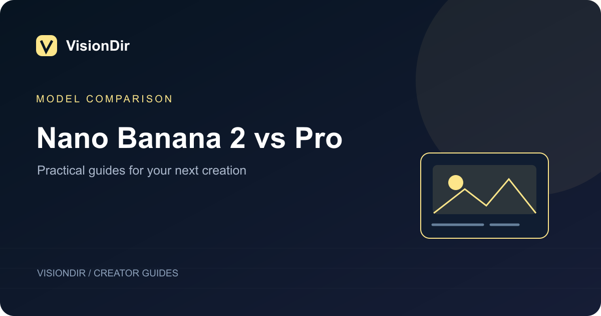 Nano Banana 2 vs Pro — VisionDir creator guide